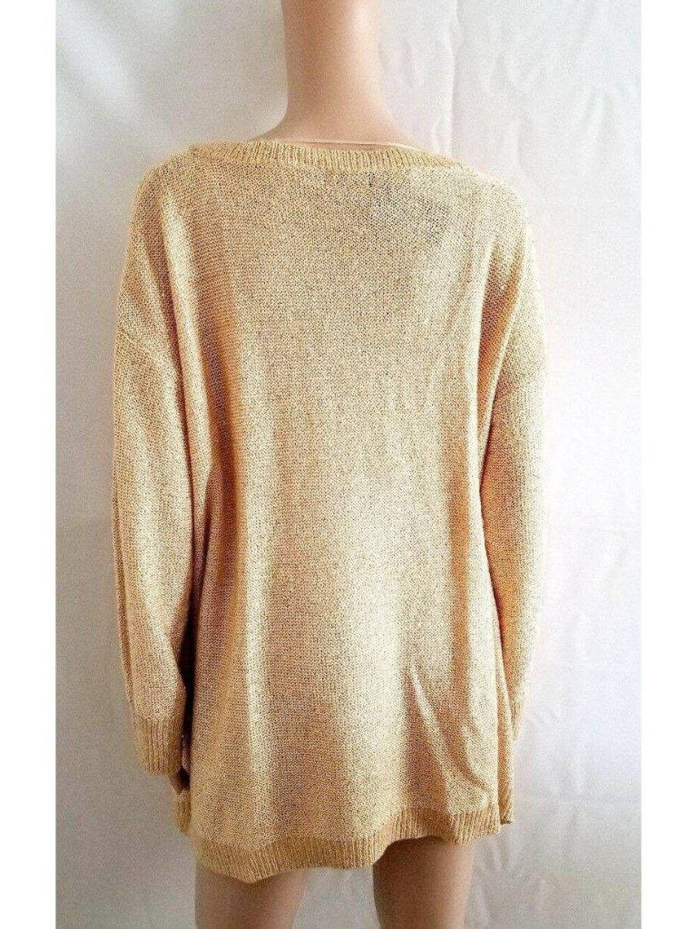 Verve Ami Women's Asymmetric Hem Shimmery Gold Pullover Sweater Plus Size 2X NWT - Picture 11 of 12